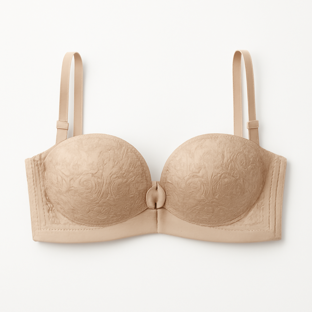 Lace Front-closure Strapless Push-up Bra