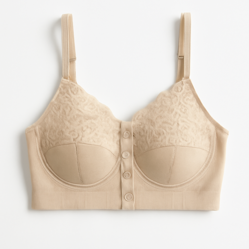 Lace-front Button-up Camisole Womens Bra