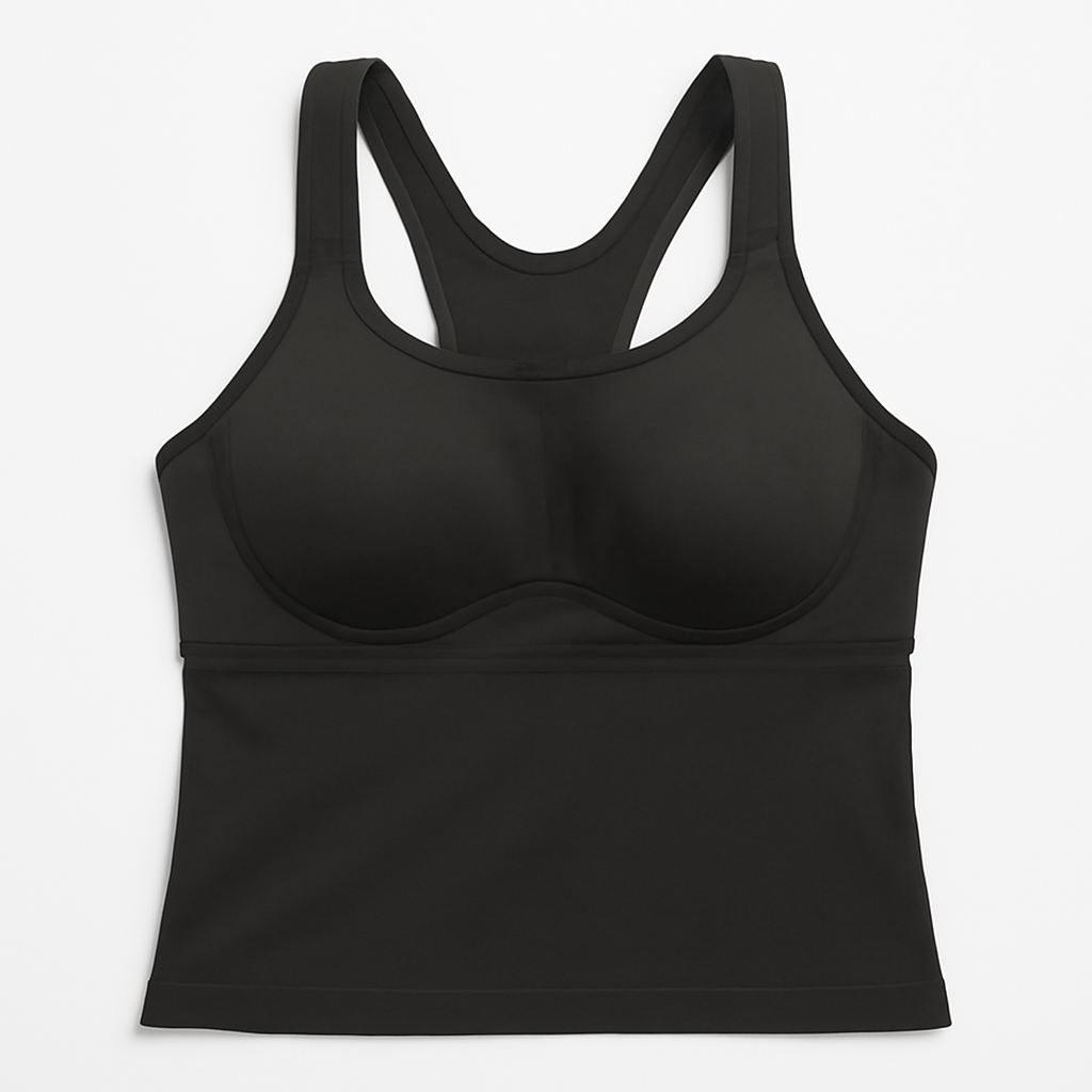Plus-Size Women's High-Impact Shock-Absorbing Compression Sports Bra, Integrated Cup Tank Top For Summer Running, Fitness And Yoga